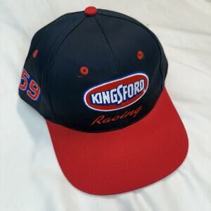 Vintage 90s Kingsford Racing NASCAR Snapback Hat Adjustable Rich Bickle